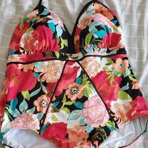 Floral One Piece Bathing Suit 3x